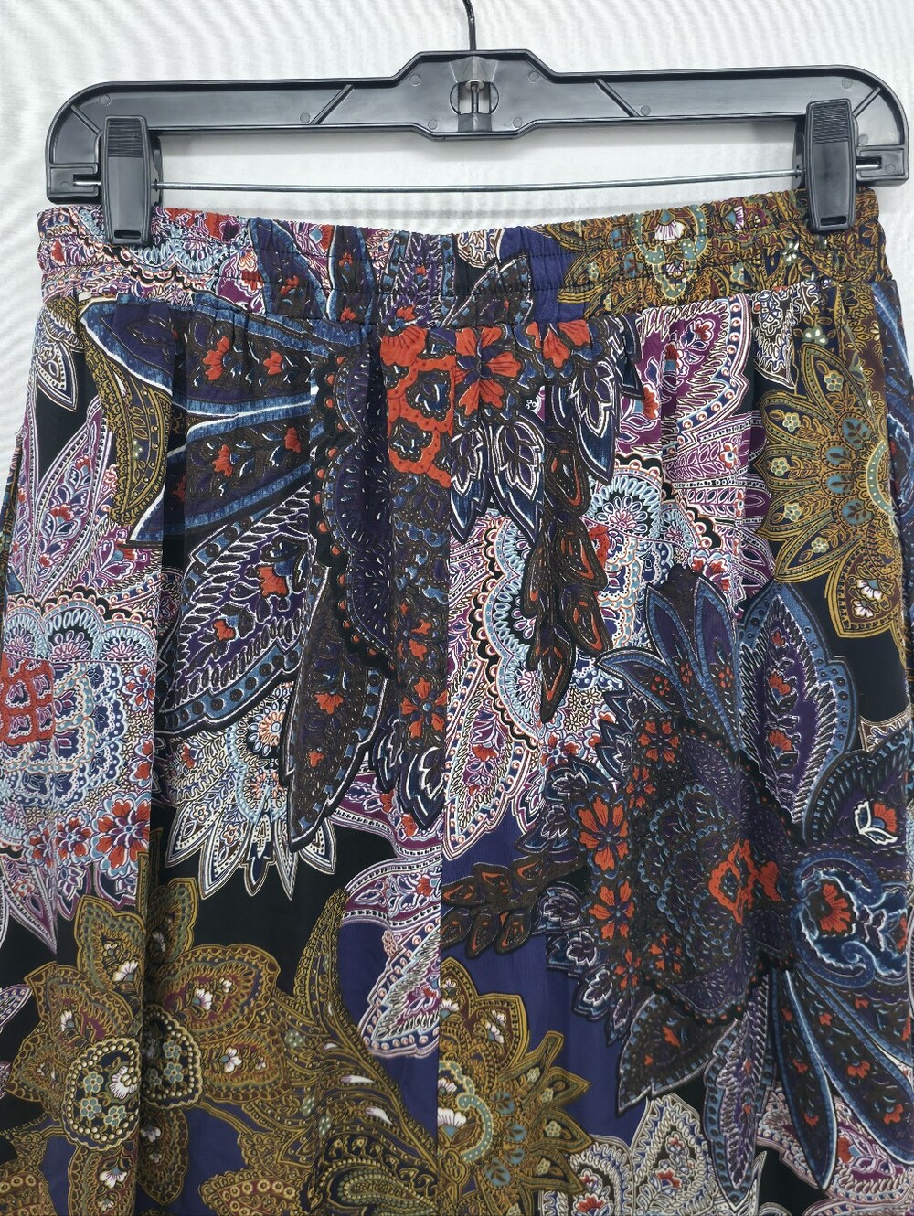 Anthropologie Vanessa Virginia Paisley Maxi Skirt Boho Button Front Slit Medium - Picture 12 of 16